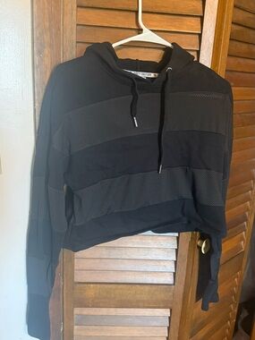 Juicy Couture Women’s Cropped Black Crewneck Hooded Sweater